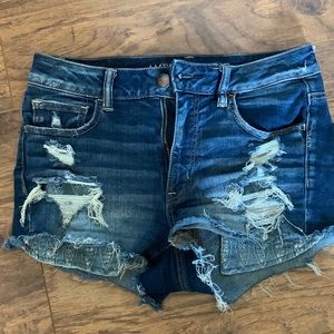American Eagle hi-rise shortie jean shorts